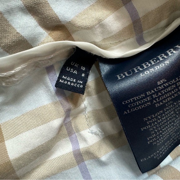 Burberry Plaid Shorts Blue & Brown Size 8 Y2K - Picture 6 of 7
